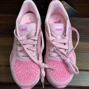 New Avis Women’s Pink Knit Lace-Up Running Sneakers. Size 6
